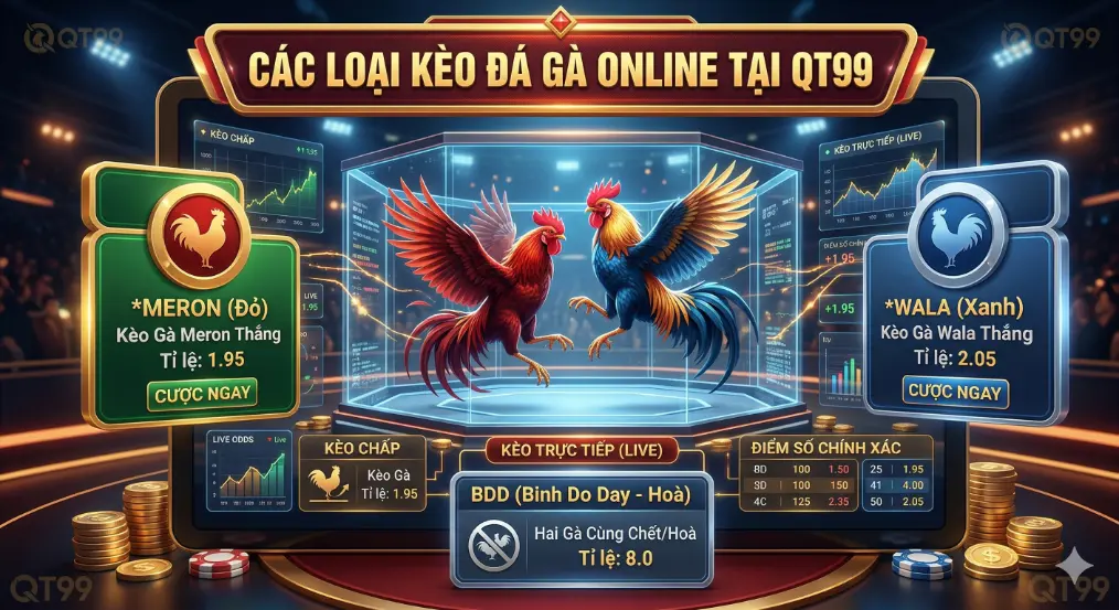 Các Loại Kèo Đá Gà Online Tại QT99