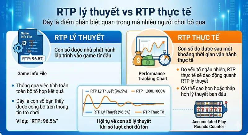 RTP lý thuyết vs RTP thực tế